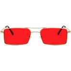 Toz Vintage Drizmo Dörtgen Unisex Retro Güneş Gözlüğü - Altın - Kırmızı