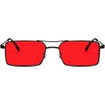 Toz Vintage Drizmo Dörtgen Unisex Retro Güneş Gözlüğü - Kırmızı