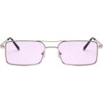 Toz Vintage Drizmo Dörtgen Unisex Retro Güneş Gözlüğü - Mor