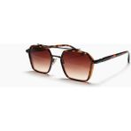 Toz Vintage Favon Kahverengi Retro Köşeli Metal Ince Sap Unisex UV400 Vintage Retro Güneş Gözlüğü