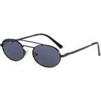 Toz Vintage Ferin Siyah Retro Oval Metal Ince Sap Unisex UV400 Vintage Retro Güneş Gözlüğü