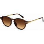 Toz Vintage Glavon Kahve Gold Detaylı Vintage Retro Kemik Çerçeve Güneş Gözlüğü - Kahverengi