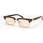 Toz Vintage Jarin Kahverengi Yarım Retro Metal Detaylı Unisex UV400 Vintage Retro Güneş Gözlüğü