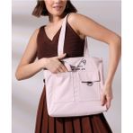 Toz Vintage Kedi Figürlü Fermuarlı Kol Omuz Çantası - 35 x 35 - Pembe