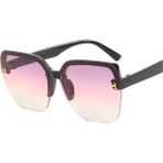 Toz Vintage Kosira Siyah Degrade Cam Vintage & Retro Unisex Çerçevesiz Güneş Gözlüğü - Pembe