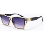 Toz Vintage Kurven Bej Retro Kare Kemik Gold Detaylı Unisex UV400 Vintage Retro Güneş Gözlüğü