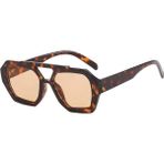Toz Vintage Leopar Subra Vintage Retro Güneş Gözlüğü - Kahverengi