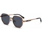 Toz Vintage Lipento Gold Metal Çerçeveli Siyah Camlı Vintage Retro Güneş Gözlüğü - Altın