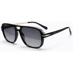 Toz Vintage Lorven Siyah Retro Pilot Kemik Gold Detaylı Unisex UV400 Vintage Retro Güneş Gözlüğü