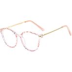 Toz Vintage Pembe Zafira Mavi Işık Korumalı Kemik Çerçeve Retro Gözlük Şık ve Fonksiyonel