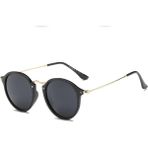 Toz Vintage Siyah Yuvarlak Lentes De Sol Vintage&retro Güneş Gözlüğü - Bakır - Siyah