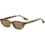 Toz Vintage Thin Leopar Renkli Retro Güneş Gözlüğü Unisex UV 400 Filtreli Hafif Tasarım