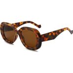 Toz Vintage Zulela Leopar Desenli Vintage & Retro Unisex Güneş Gözlüğü - Kahverengi