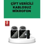 Tp Buğz Canlı Yayın ve Video Çekimleri Için Çiftli Kablosuz Yaka Mikrofon