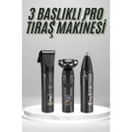 Tp Buğz Dijital Göstergeli 3 Başlıklı Tıraş Makinesi Islak Kuru Lazer Öncesi Günlük