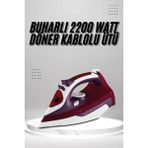 Tp Buğz Seramik Tabanlı Kırmızı 2200 Watt Şok Buharlı Ütü