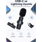 tp Buğz Usb-C ve Lightning Uyumlu Kablosuz Yaka Mikrofonu Tak Çalıştır Telefon Ses Kayıt Seti