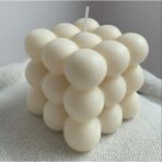 T&P Candle Tp Candle Vanilya Kokulu Dekoratif Bubble Mum, Kokulu Soya Mumu 3'lü Set - renk - Beyaz