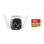 TP-Link C310 Tapo Dış Mekan Wi-Fi Güvenlik Kamerası+Sandisk 64GB Micro SD Hafıza Kartı