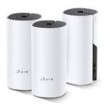 TP-Link Deco M4 Mesh WLAN Seti (3'lü Paket), AC1200 Çift Bant Yönlendirici ve Tekrarlayıcı (Menzil: 370 m²'ye Kadar Menzil, Çok Cihazlı Büyük Evler için İdeal, 6 x Gigabit Port) Beyaz