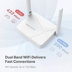 TP-Link Mercusys MR20 AC750 Dual-Band Wi-Fi 2.4GHz 5GHz 2×External Anten 2×10/100Mbps WAN Access Point Router