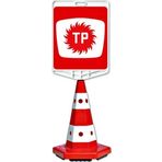 TP Logo Çift Taraf Baskı Trafik Koni Seti Trafik Dubası