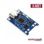 TP4056 Lityum Pil Şarj Modülü TYPE-C - 5 Adet