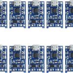 Tp4056 Micro Usb 1S 3.7V Lipo, Li-İon Pil Bms Korumalı Şarj Devresi - 10 Adet