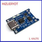 Tp4056 Type C Usb Lityum Pil Şarj Devresi