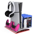 TP5-3570 PS5 Soğutucu Organizatör 2 Fanlı Stand Kol Şarj Edici Stand 3 USB Hub Kulaklık platstation Standı