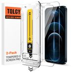 TQLGY iPhone 12 Pro Max için 2'li Paket Ekran Koruyucu Temperli Cam, Otomatik Toz Giderme Kurulumu, HD Şeffaf, Çizilmez, Parmak İzi, Kabarcıksız