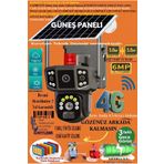 TR Charger 4g Solar Ptz Güvenlik Kamerası – 3 Ekran 2 Kameralı 6mp | Güneş Enerjili | Gece Görüşlü | 3mp 3mp