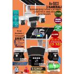 TR Charger Av-s833 Solar Güneş Enerjili Panelli 3 Kameralı 15mp 3 Lens 4g Sim Kart Güçlü Batarya 3 Pır Sensör