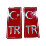 Tr Kırmızı Plaka Yapıştırma Sticker 2 Adet