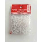 TR Lüks Perde Ruleti - Standart Korniş Düğmesi - Beyaz 50'li Paket - 0,6 x 19 x 29 cm - Ahşap - Beyaz