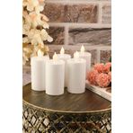 TR Turan Collection 5'li Pilli Led Silindir Mum 10 cm, Baton Mum Beyaz Renk
