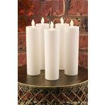 TR Turan Collection 5'li Pilli Led Silindir Mum 20 cm, Baton Mum Beyaz Renk