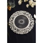 TR Turan Collection Lale 6'lı Supla Seti Gümüş Renk, Lüks Sert Plastik Supla Seti - 35 x 35 cm