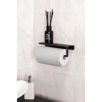 TR Turan Collection Metal Siyah Raflı Havlu Askısı, Havlu Tutacağı, Kağıt Havluluk - 27 x 6,5 cm