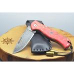 Trabzon Bıçak Damascus Çelik Bushcraft Model Kilitli Çakı - Ahşap