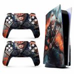 TracyArt PS5 Çıkartma Kapağı için Kılıf - Siyah Maymun, Disk Sürümü ve Dijital Sürüm ile Uyumlu (İnce Ver) - 2 Denetleyici Kaplaması ve Konsol Kaplaması - Kabarcıksız, Tam Koruma, Su Geçirmez, Çıkarılabilir