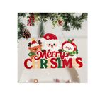 Trade Bazaar Noel Baba ve Mutlu Olsunlar Tabelalı Ahşap Kapı Süsü | 20x15 cm 2D Düz Noel Dekoru (1 Adet)