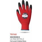 Traffi Gloves TG1140 Microdex Ultra Nitrile Kesilme Seviyesi A Iş Eldiveni - Kırmızı - 7