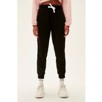 Trainer SweatPants Siyah Logo Baskılı Kadın Eşofman Altı