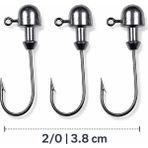 Trakav Jighead Iğne 2/0 3.8 cm Silikon Yem Için Levrek Avı Uyumlu 3’lü Paket - 10