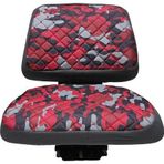 Traktör Koltuk Kılıfı - Kolçaksız - Kırmızı Kamuflaj - Ithal Impertex- Bb-374