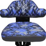 Traktör Koltuk Kılıfı - Sabit Kolçak - Mavi Kamuflaj -ithal Impertex- Bb-728