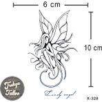 Trakya Tattoo 1-2 Hafta Kalıcı Geçici Minimal Peri Kızı Dövmesi - Siyah