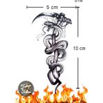 Trakya Tattoo 1-2 Hafta Kalıcı Minimal Orak Yılan Geçici Dövme - Siyah