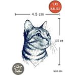 Trakya Tattoo 1 Ay Kalıcı Dövme Minimal Kedi Geçici Dövme - Siyah